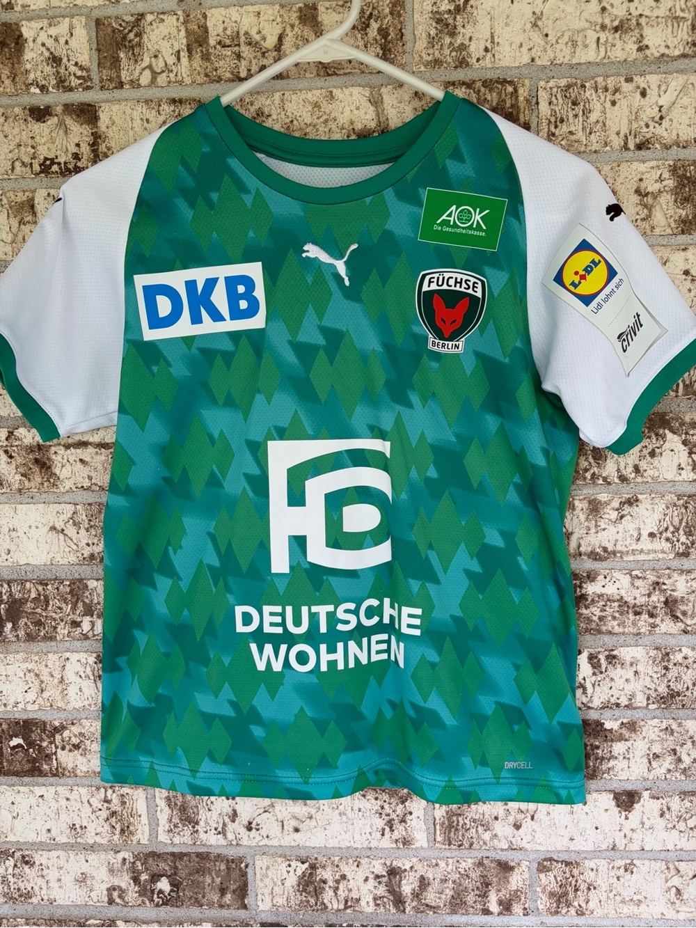 Puma Kids Green and White Füchse Berlin Replica Jersey